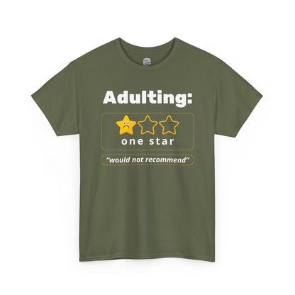 Unisex Heavy Cotton Tee – Adulting: One Star (Would Not Recommend)
