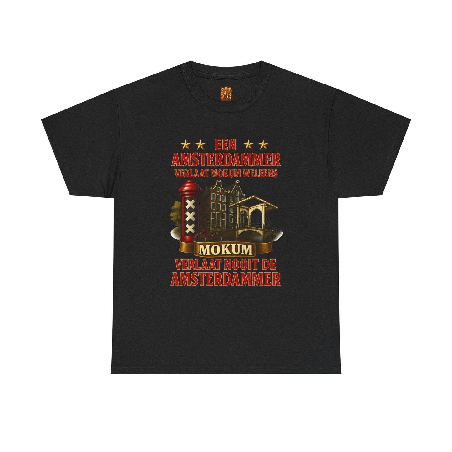 Amsterdam Mokum T-shirt Unisex – “Een Amsterdammer verlaat Mokum weleens, Mokum verlaat nooit de Amsterdammer” - Creatieve Aap