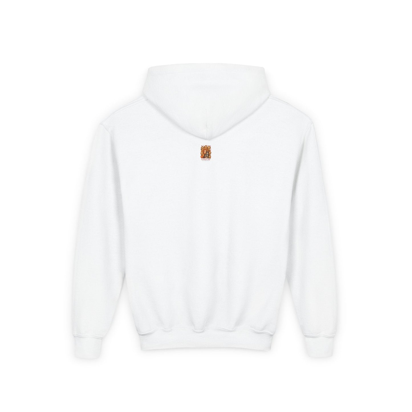 Kids hoodie warrior strijdster girl achterkant wit