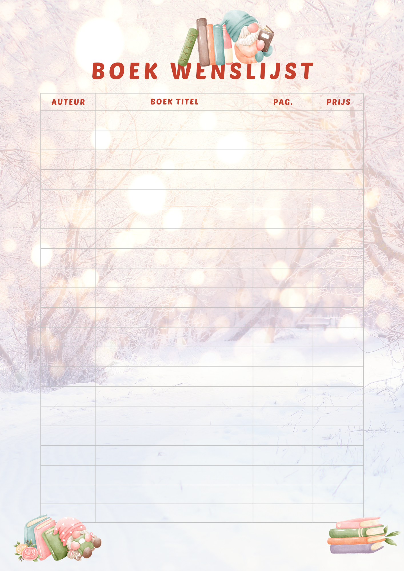 Lees Planner 2025 Winter Thema - Digitale Download