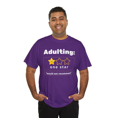Unisex Heavy Cotton Tee – Adulting: One Star (Would Not Recommend)