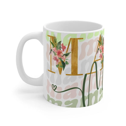 Mama Mok 330ml of 440ml | Keramiek met Bloemendesign Printify