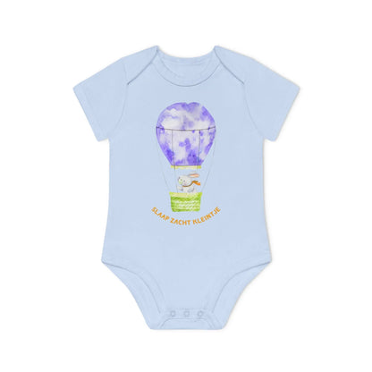 Slaap Zacht Kleintje Romper – Kawaii Romper met Konijn in Luchtballon | Biokatoen in 5 Kleuren Printify
