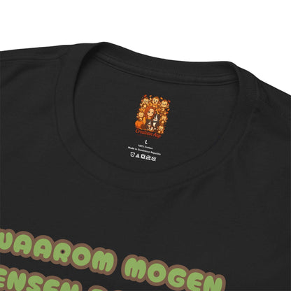 shirt 5 kleuren dom mensen humor zwart binnenkant nek branding label Creatieve Aap