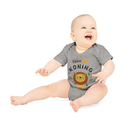 Kleine Koning Romper – Baby Romper met Leeuw Design | Biokatoen in 4 Kleuren Printify