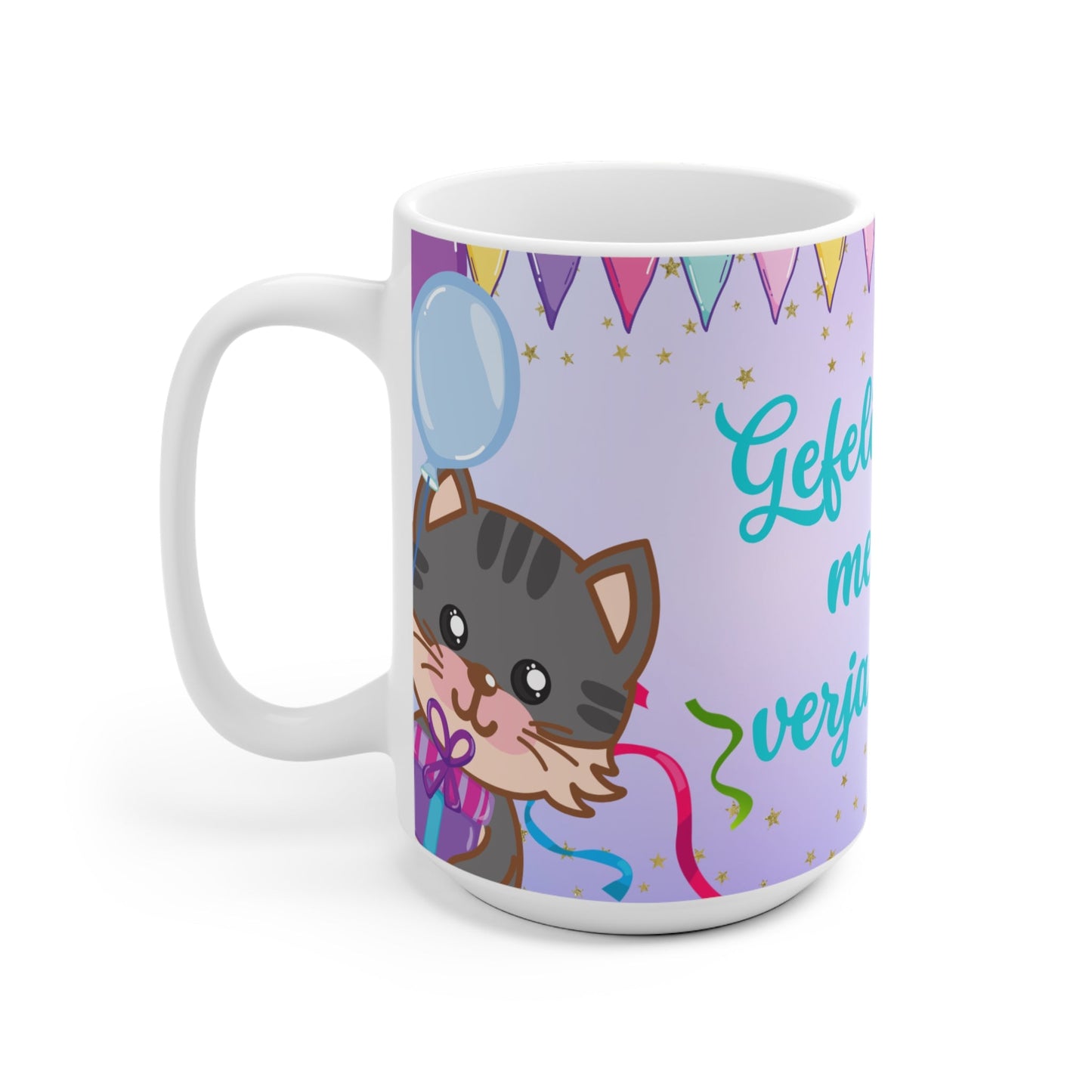 verjaardag gefeliciteerd katten mok Printify