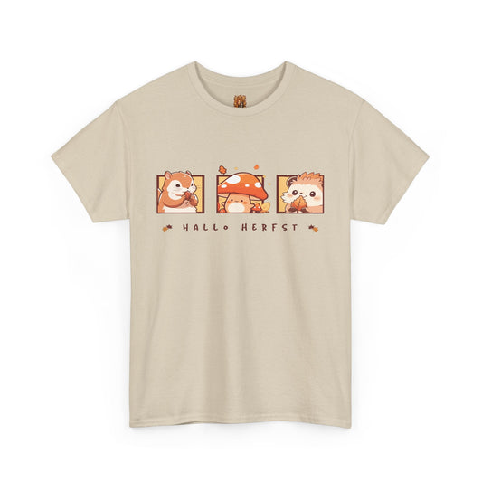 Adult shirt Anime Hallo Herfst bedrukking voor. Kleur Sand