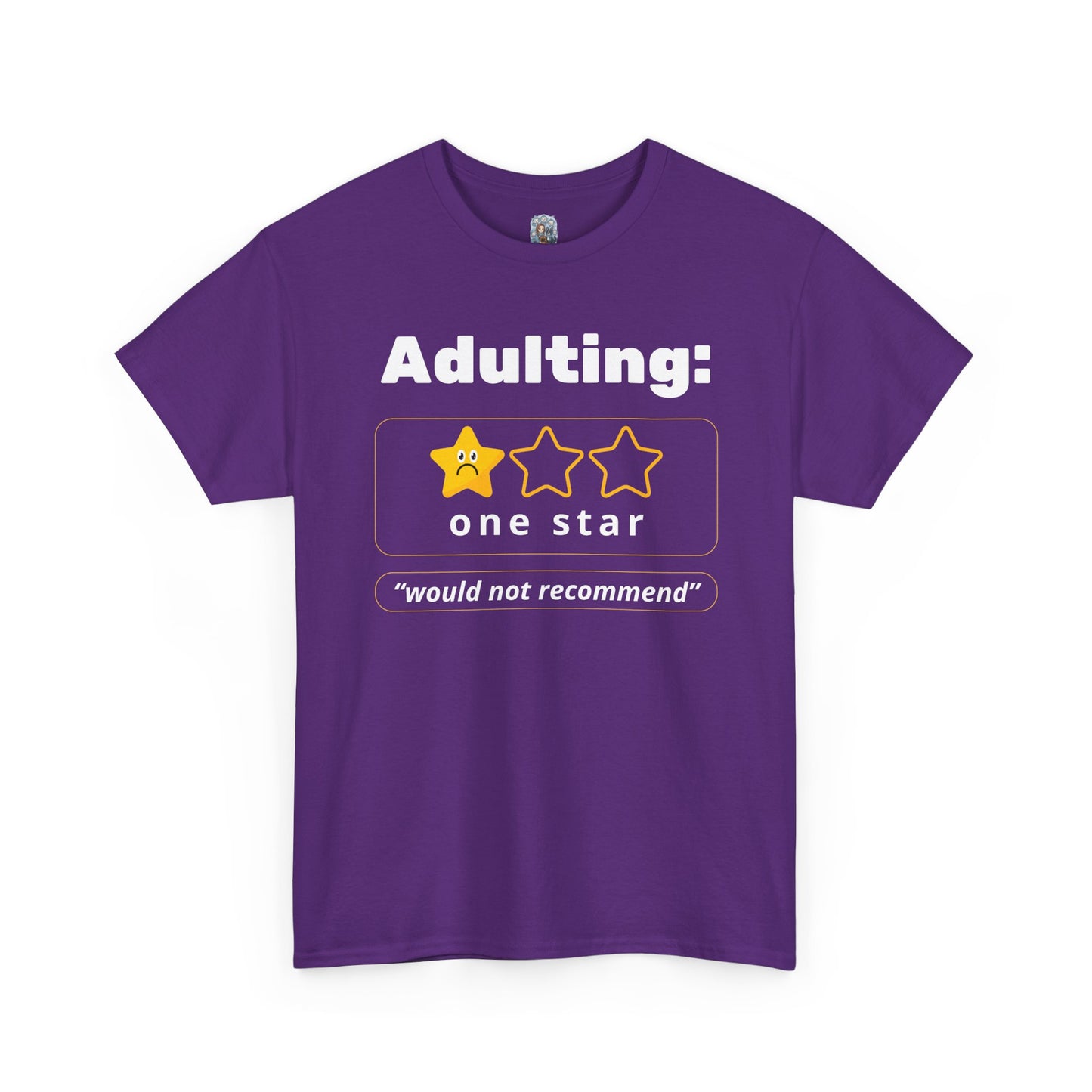 Unisex Heavy Cotton Tee – Adulting: One Star (Would Not Recommend)