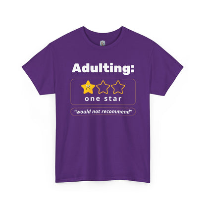 Unisex Heavy Cotton Tee – Adulting: One Star (Would Not Recommend)