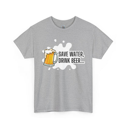 Unisex Unisex Heavy Cotton Tee – Save Water, Drink Beer