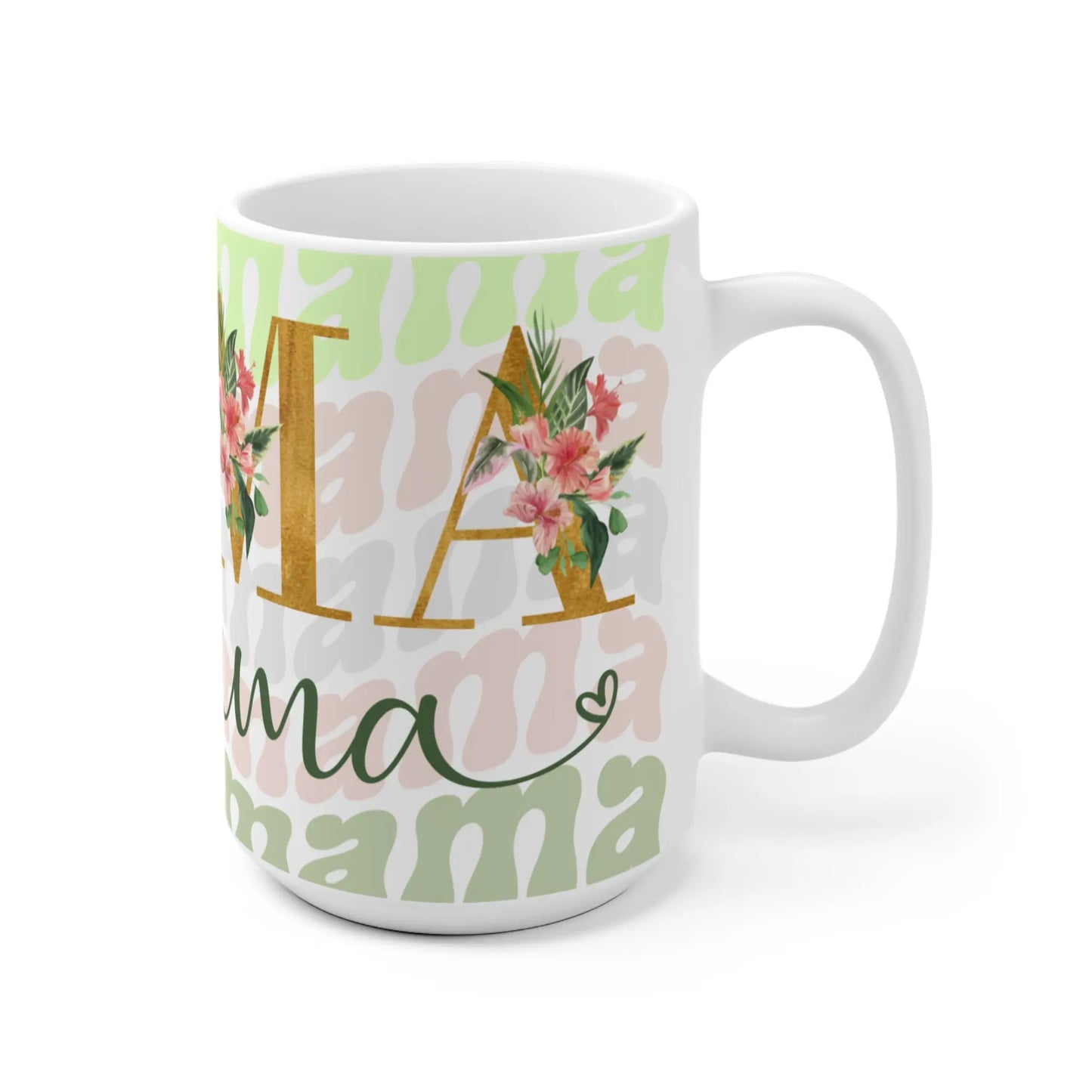 Mama Mok 330ml of 440ml | Keramiek met Bloemendesign Printify