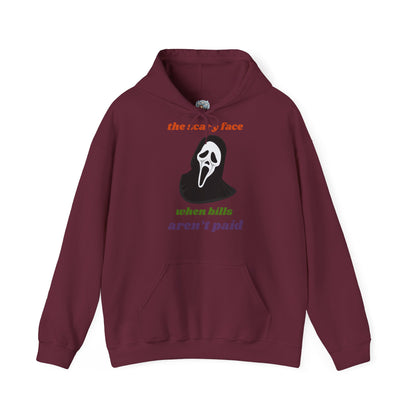 Unisex Heavy Blend™ Hooded Sweatshirt – The Scary Face When Bills Aren’t Paid Hoodie