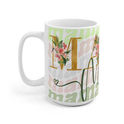 Mama Mok 330ml of 440ml | Keramiek met Bloemendesign Printify