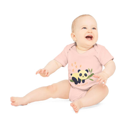 Panda Slaap Lekker Romper – Babyromper met Schattige Panda & Sterretjes | Biokatoen Printify