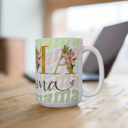 Mama Mok 330ml of 440ml | Keramiek met Bloemendesign Printify