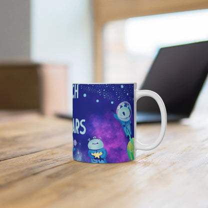 Reach for the Stars Mok – Kawaii Sterren Keramiek Mok 330 ml & 440 ml Printify
