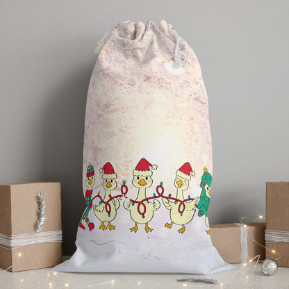 Kerst Familie Gans Cadeau Zak – 55 x 85 cm – Vrolijke Christmas Goose Gift Bag