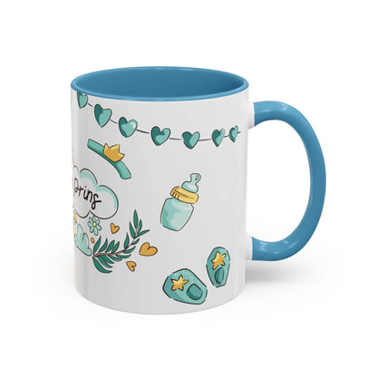 Geboorte Mok – Het is een Prins – Keramische Mok 330 ml – Blauwe Binnenkant - Creatieve Aap