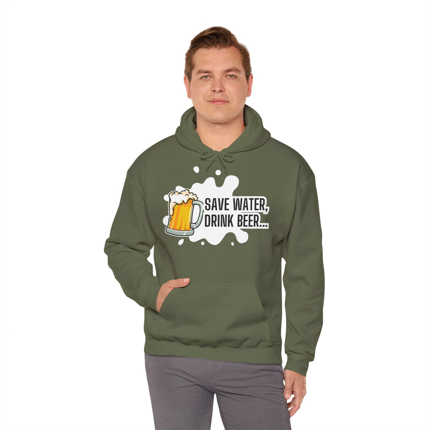 Unisex Heavy Blend™ Hooded Sweatshirt – Save Water, Drink Beer Hoodie