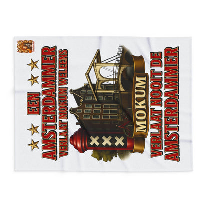 Fleece Deken – Amsterdammer Mokum Quote – Origineel Design 2025 - Creatieve Aap