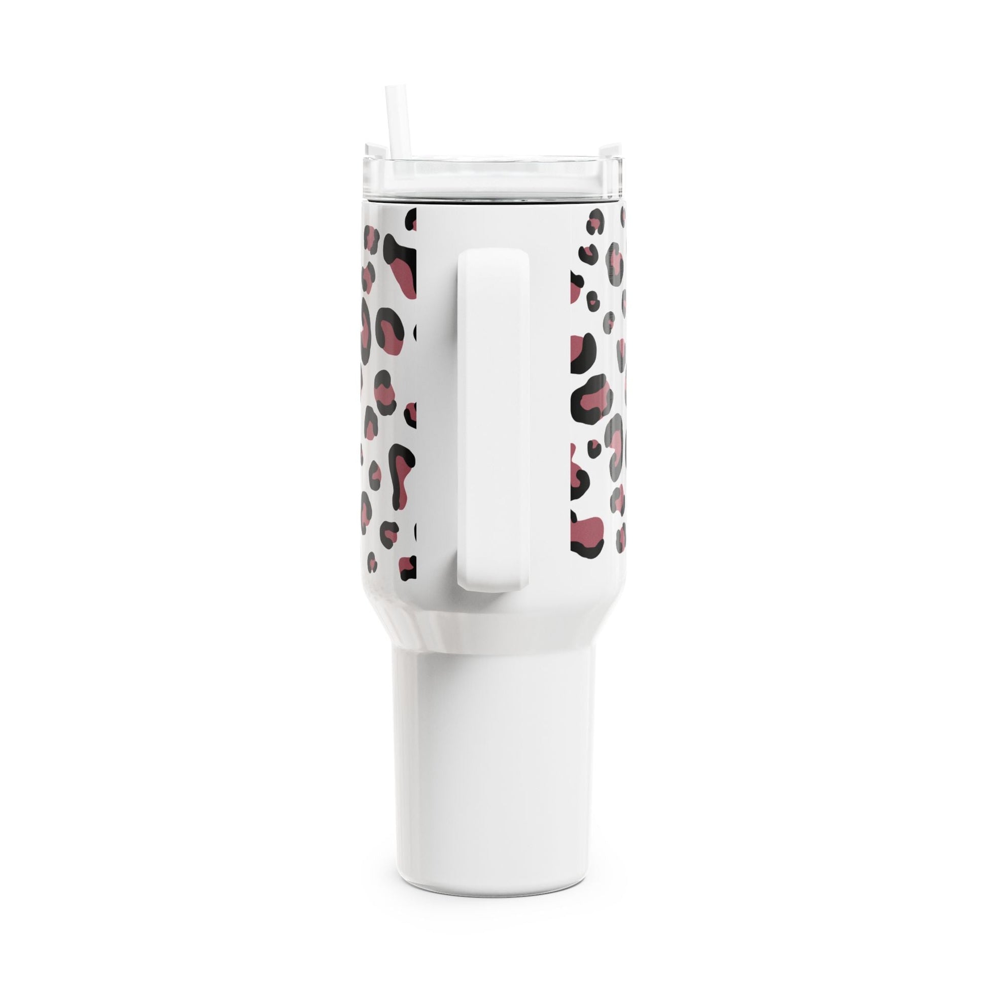 Panterprint tumbler op witte tumbler 900ml roestvrijstaal met dubbelwandige isolatie – Creatieve Aap