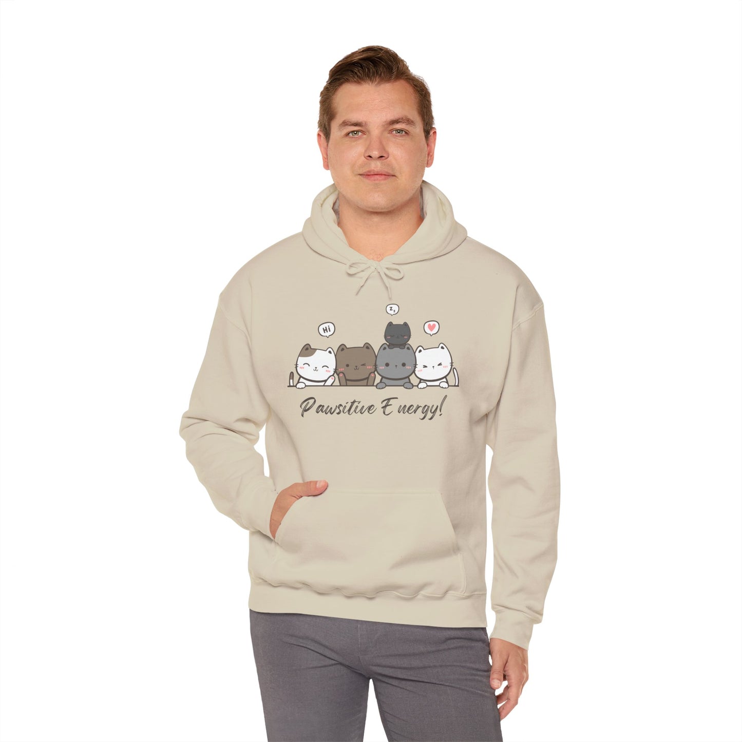 Unisex Heavy Blend™ Hooded Sweatshirt – Pawsitive Energy Hoodie