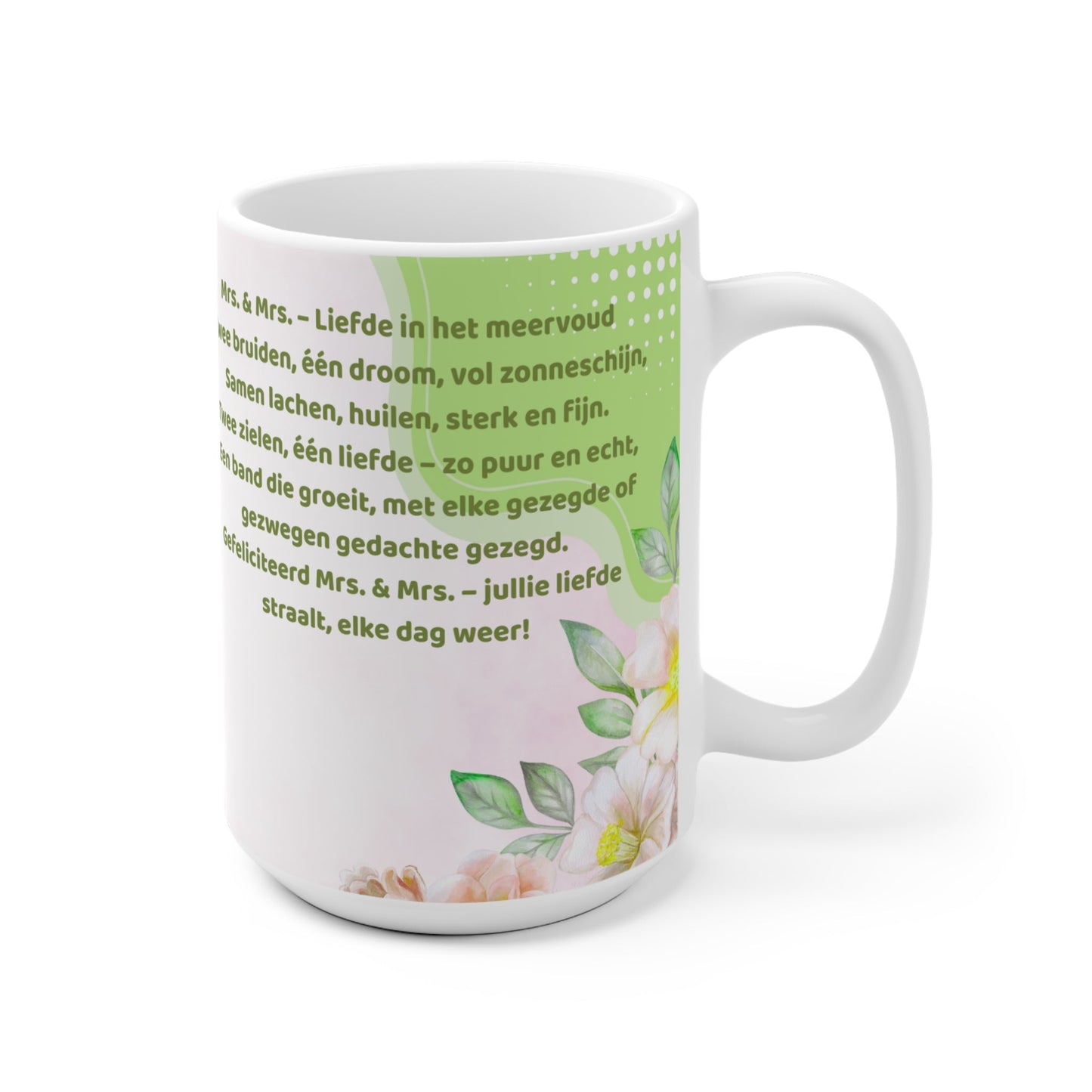 Mrs. & Mrs. Liefdesmok met Bruidskus – Trouwcadeau (325 ml & 440 ml) Printify