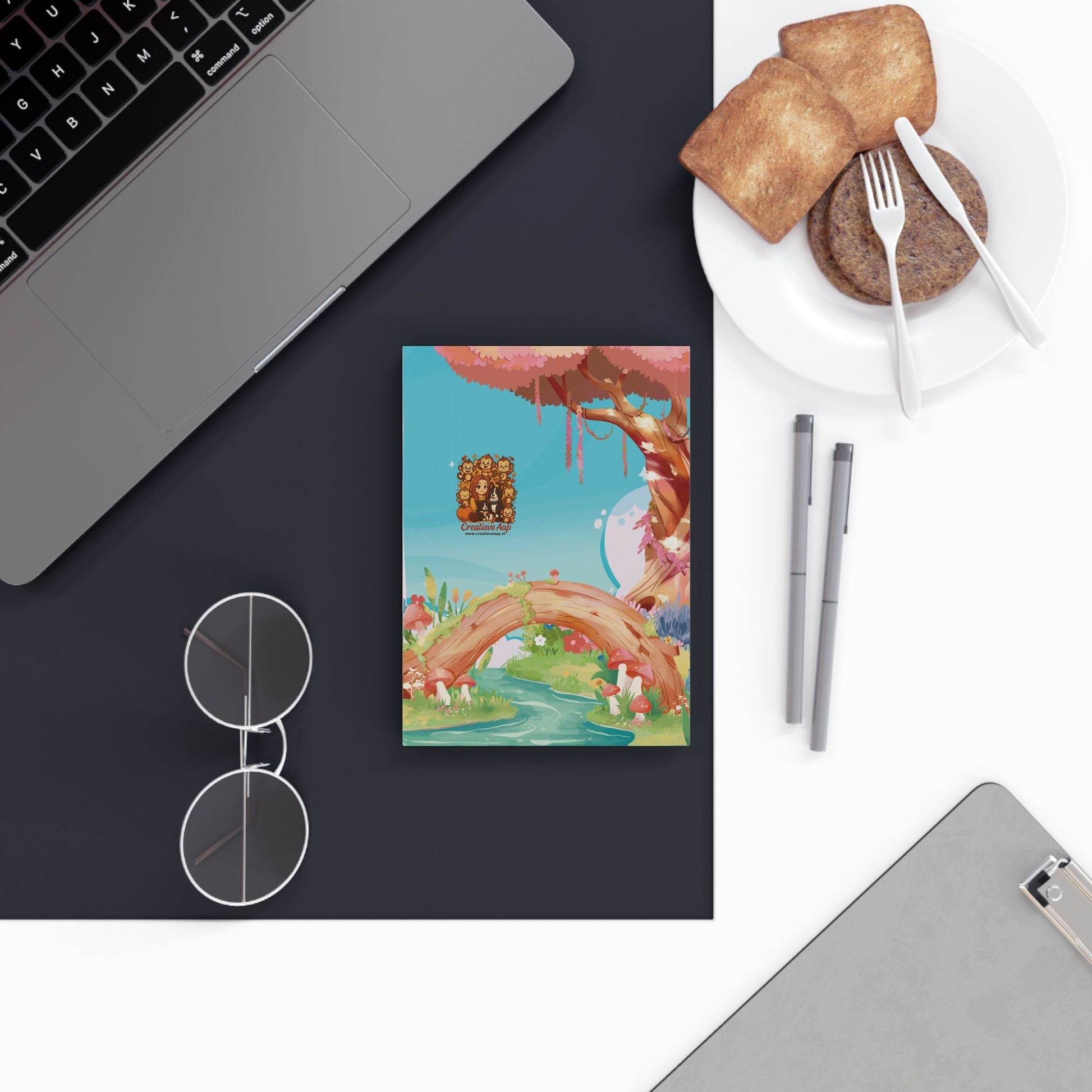 Fantasy Notitieboek – Magisch Bosbrug Design (13,2 x 18,8 cm) - Creatieve Aap