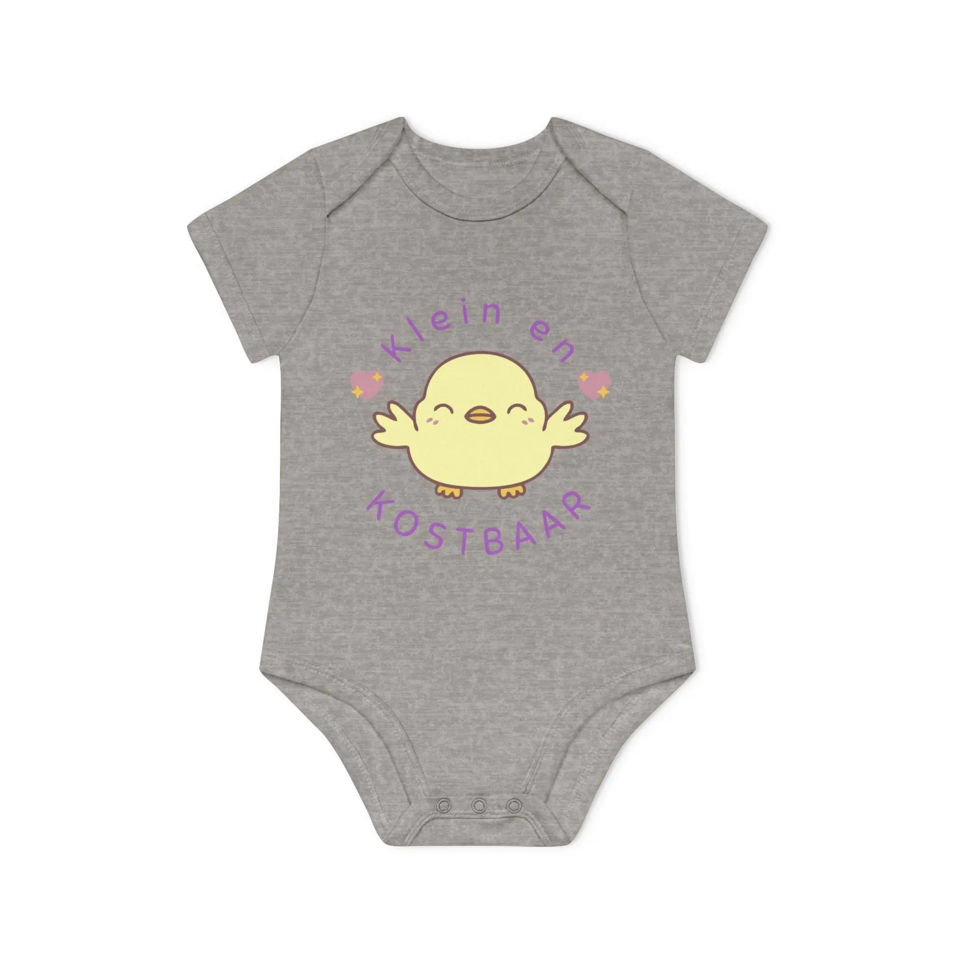 Klein en Kostbaar Romper – Babyromper met Schattig Kuikentje | Biokatoen in 4 Kleuren Printify