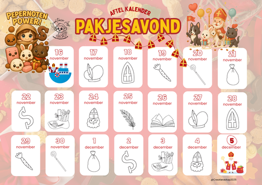 Sinterklaas Aftelkalender – Pakjesavond Editie 2025