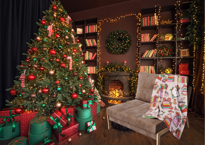 Arctic Fleece Deken – BookLover Kerst – 76×101 cm / 127×152 cm / 152×203 cm