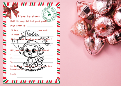 🎅 Kerstman Brief voor Kinderen – PDF Download (Geen fysiek product)