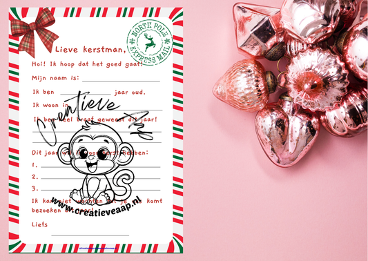🎅 Kerstman Brief voor Kinderen – PDF Download (Geen fysiek product)