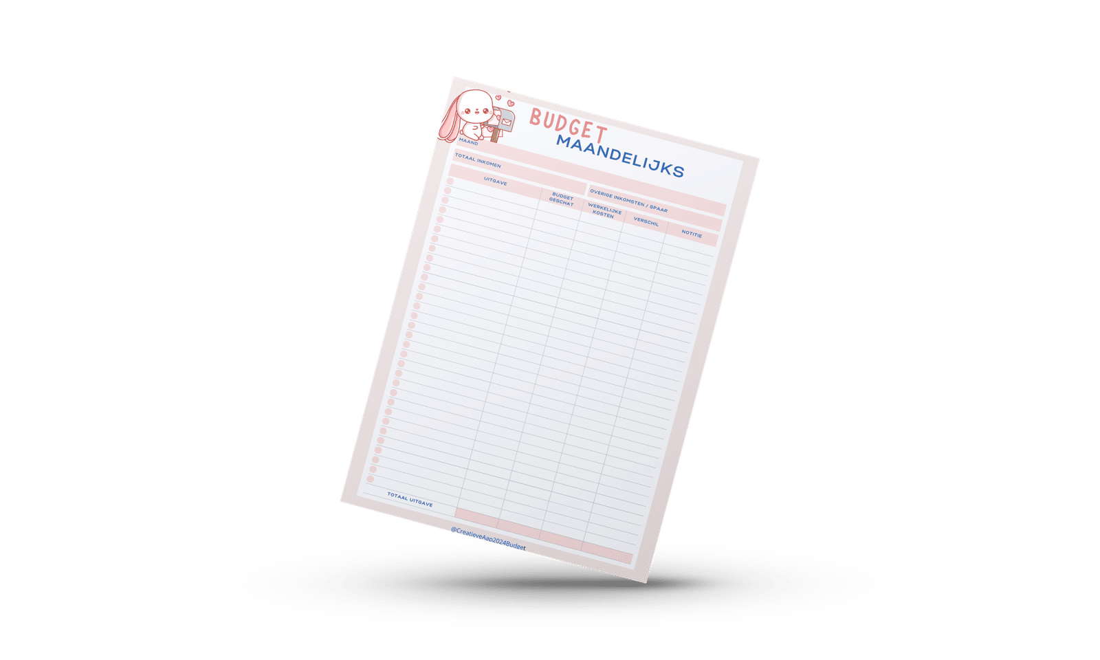 Kawaii Budget Bliss - Printbare/Downloadbare 6-in-1 Financiële Planner met Schattige Konijntjes