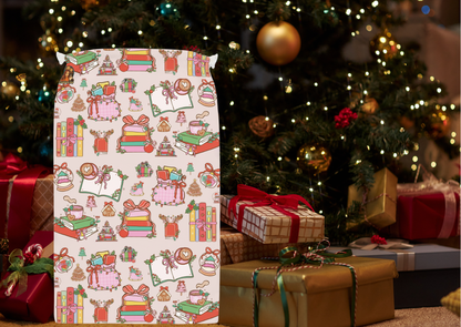 BookLover Kerstzak – 55 x 85 cm – Christmas Book Lover Gift Bag