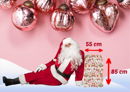 BookLover Kerstzak – 55 x 85 cm – Christmas Book Lover Gift Bag