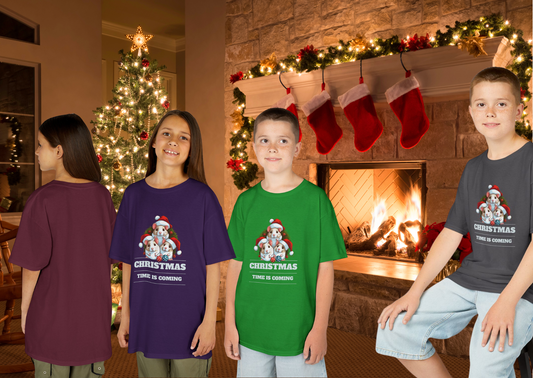 🎄 Kids Kerst T-Shirt – Christmas Time Is Coming