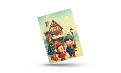 ✨ Kerst Wenskaart – Midwinter Village (A6) ✨ Magische Winter