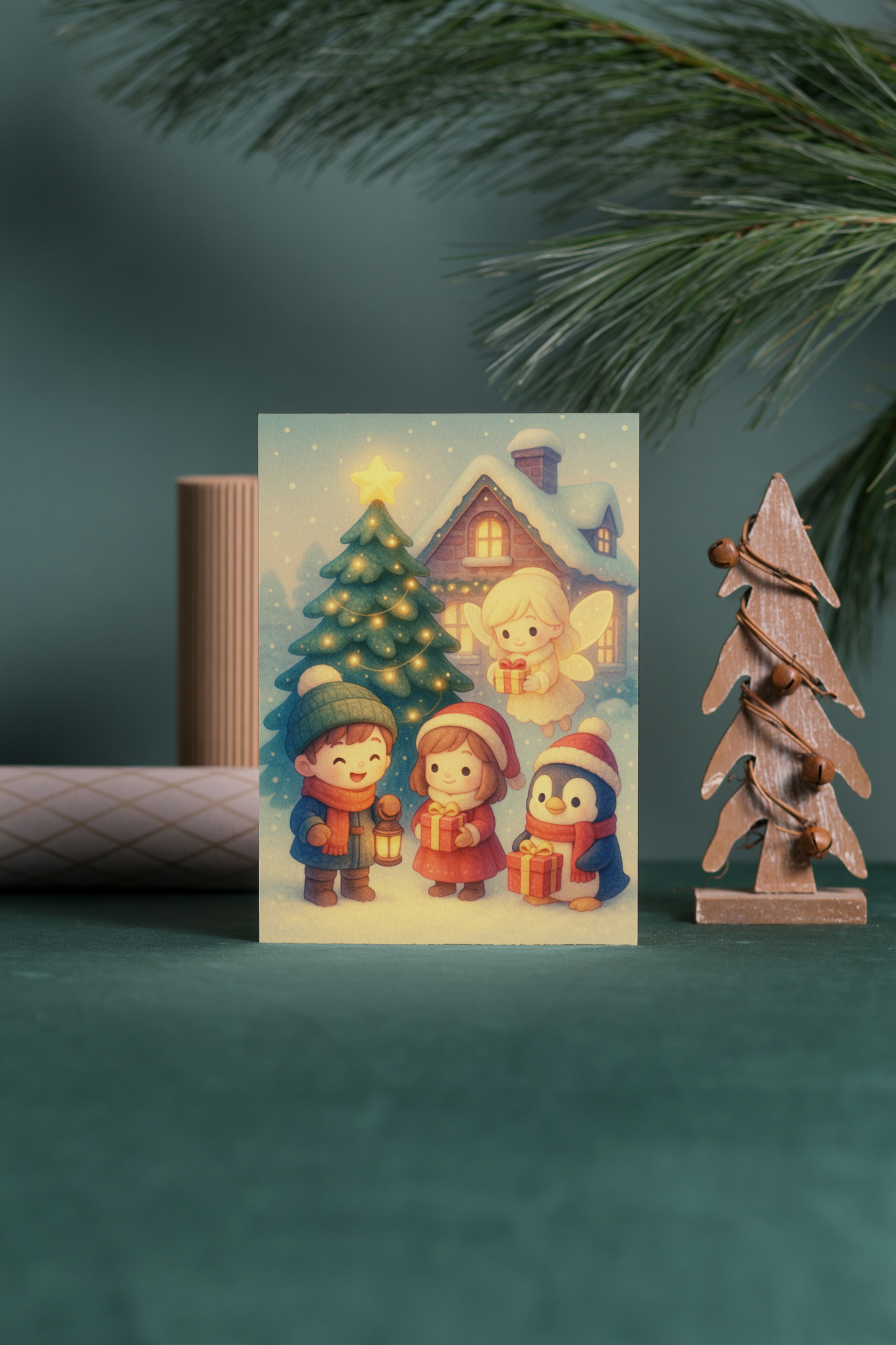 ✨ Kerst Wenskaart – Midwinter Village (A6) ✨