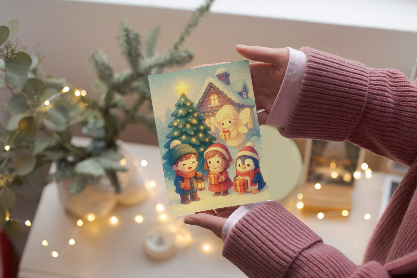 ✨ Kerst Wenskaart – Midwinter Village (A6) ✨