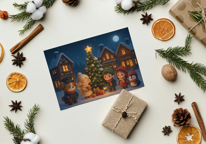 ✨ Kerst Wenskaart – Midwinter Village (A6) ✨ Kerstviering