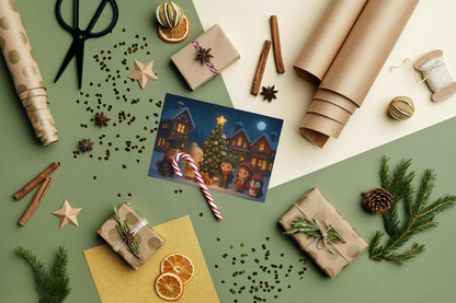 ✨ Kerst Wenskaart – Midwinter Village (A6) ✨ Kerstviering