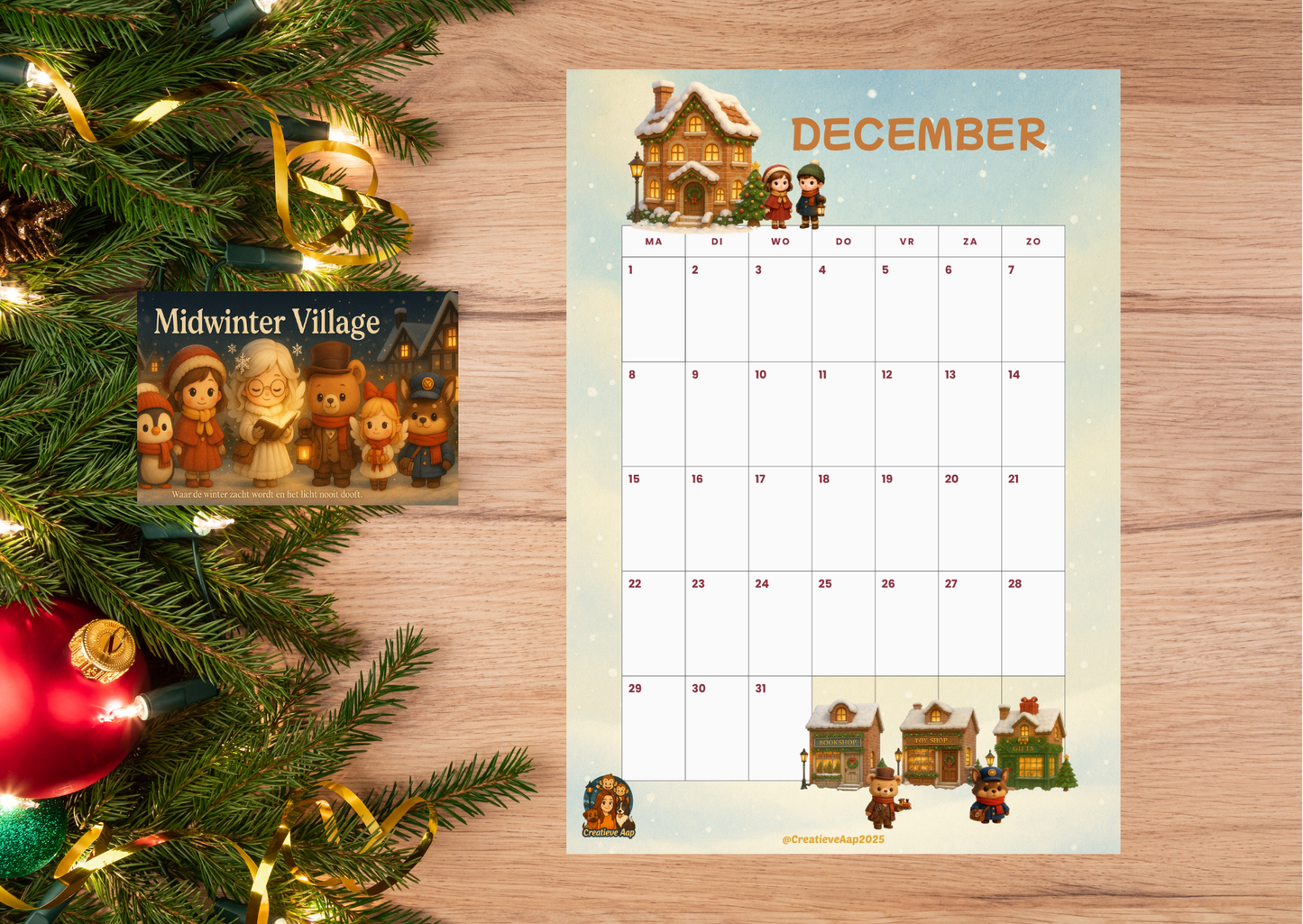 ❄️ December 2025 Planner Set – Midwinter Village