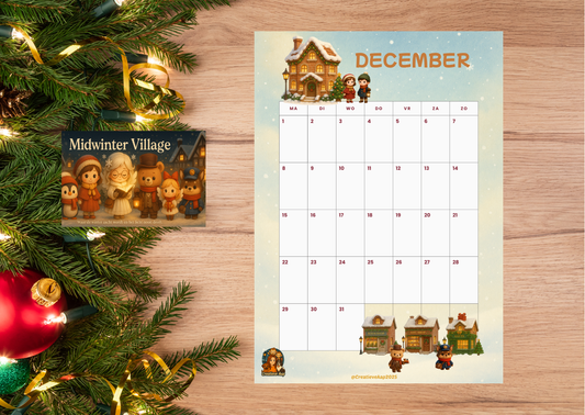 ❄️ December 2025 Planner Set – Midwinter Village