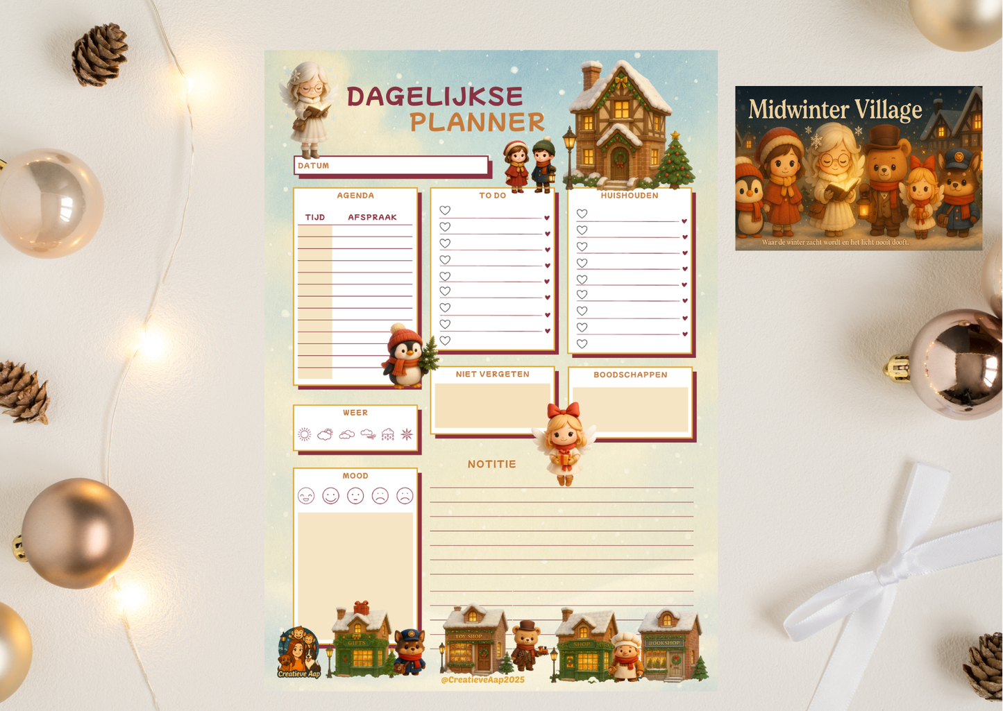 ❄️ December 2025 Planner Set – Midwinter Village