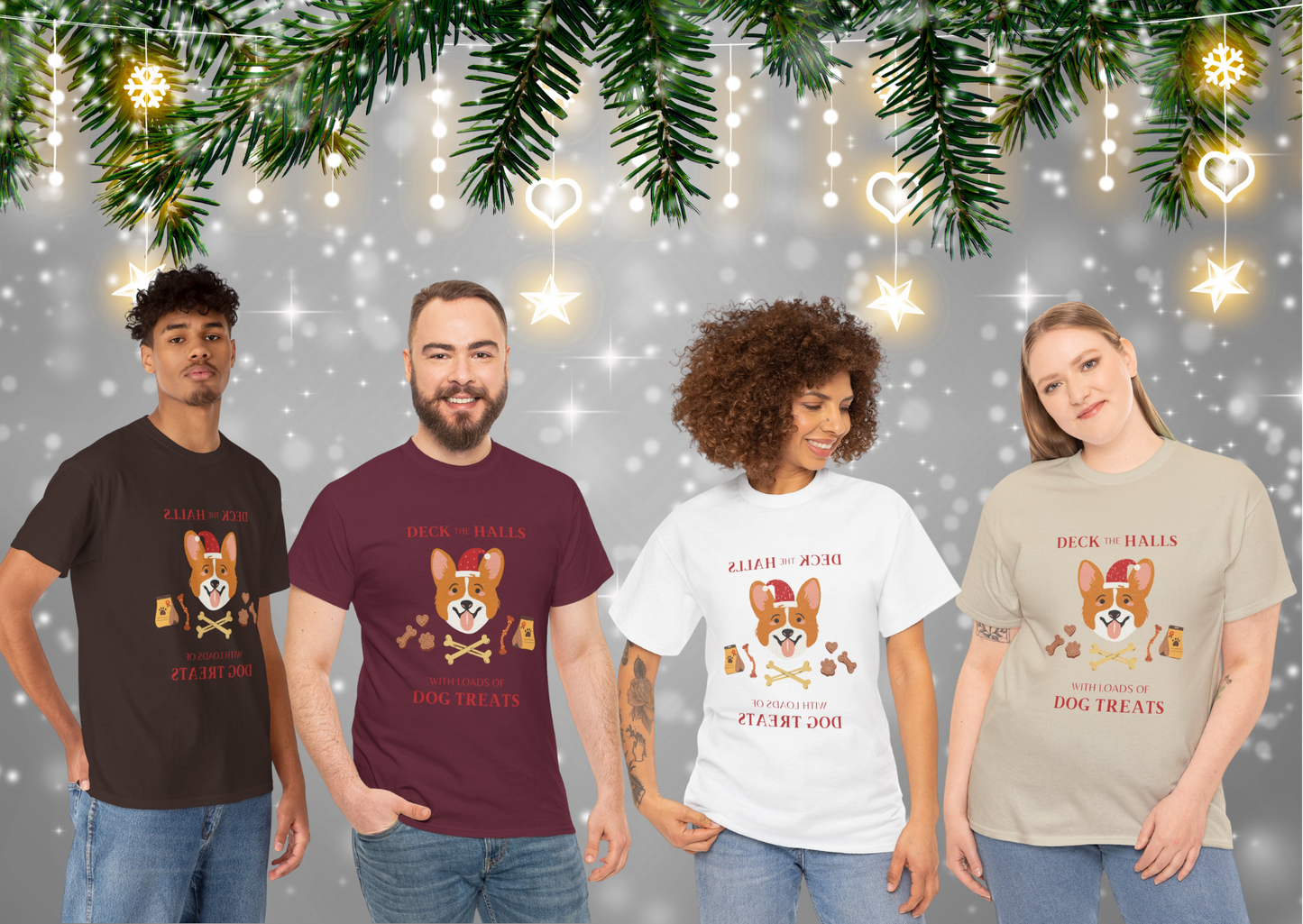 Deck the Halls Dog Treats – Kerst T-Shirt voor Volwassenen – S t/m 5XL
