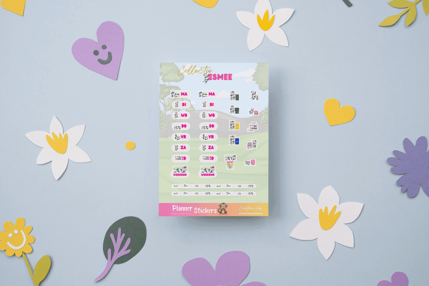 Planner Stickers Collectie Esmee de Koe - Formaat Stickervel 12 x 17 cm, Matte/Glans