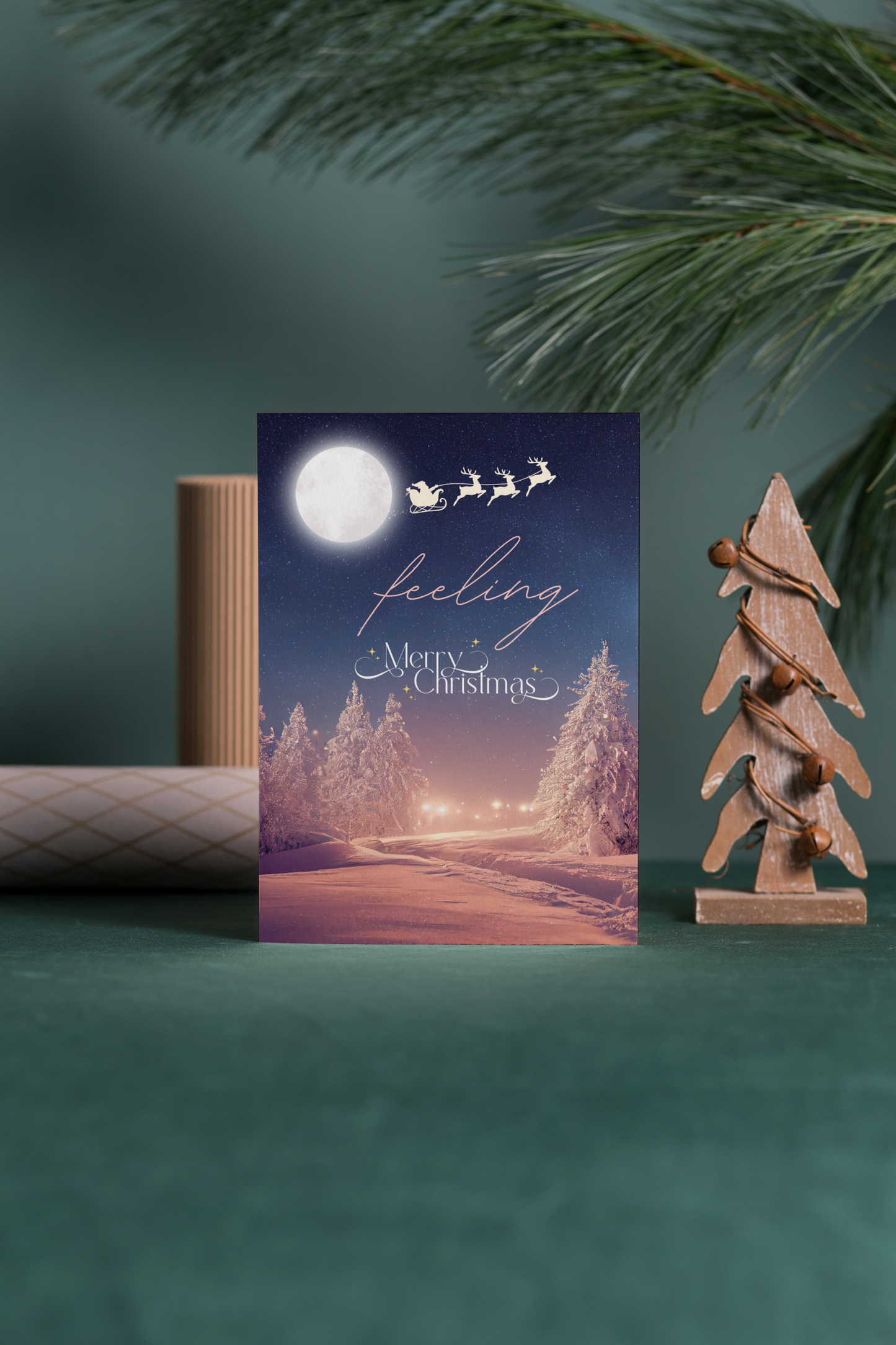 🎄 Handgemaakte Kerst Wenskaart – Feeling Christmas