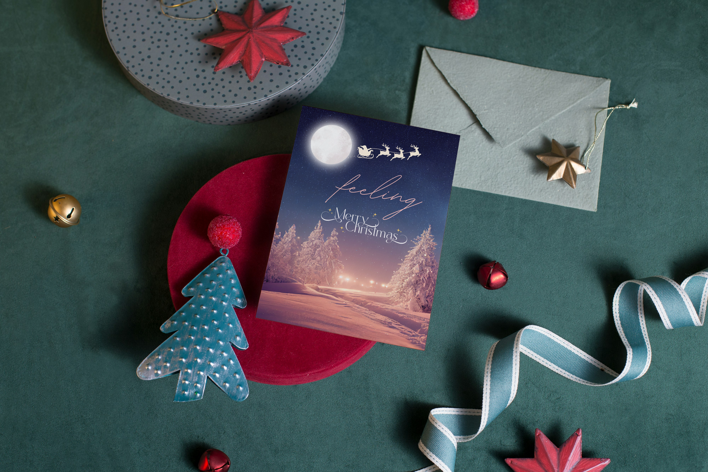 🎄 Handgemaakte Kerst Wenskaart – Feeling Christmas