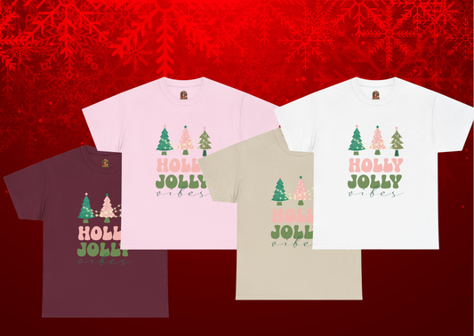 Holly Jolly Vibes – Kerst T-Shirt voor Volwassenen – S t/m 5XL